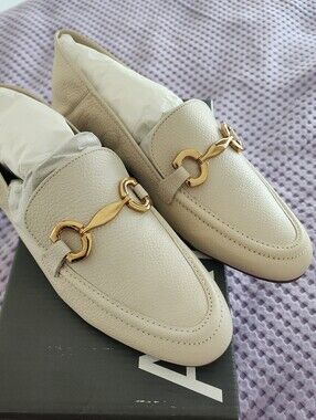Arezzo Emma White Leather Loafer